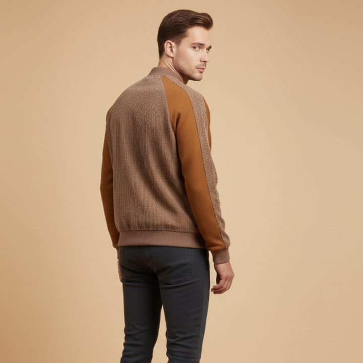 Men's Patchwork Fleece Bomber Jacket