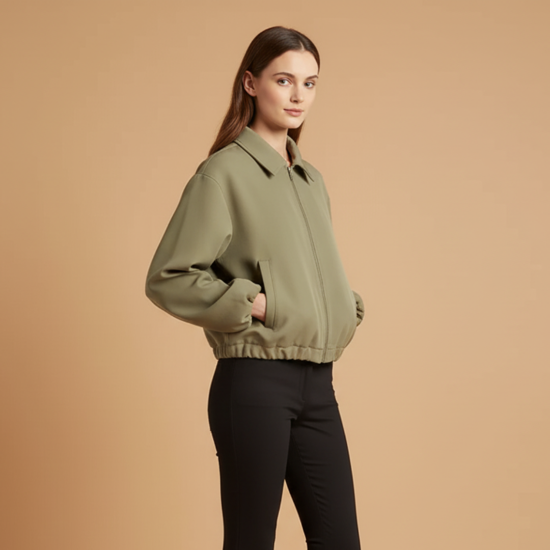 Women's Solid Cropped Jacket