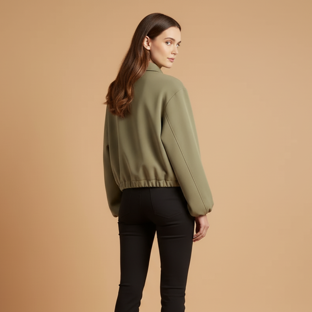 Women's Solid Cropped Jacket